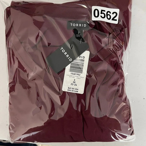 Torrid NWT Women 3X Burgundy V-Neck Skater Dress Short Sleeve Stretchy Comfywear - Picture 15 of 15